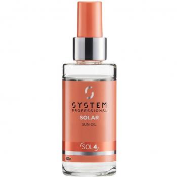 System Professional Solar Sun Oil SOL4, 100ml - Aceite para el cabello con protección solar, fórmula nutritiva, ideal para cabellos expuestos al sol, previene daños por radiación UV y deshidratación