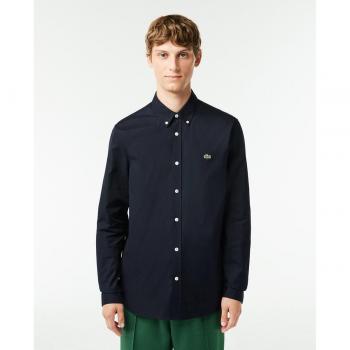 Lacoste Men's Premium Cotton Long Sleeve Regular Fit Shirt - Blue, 6XL