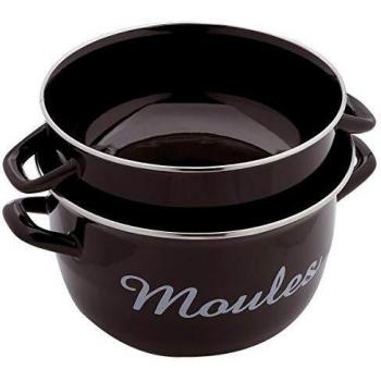 Marmite para mejillones de 24 cm acero esmaltado Baumalu