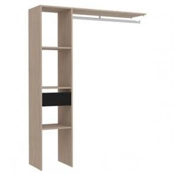 Vestidor de Madera Elysee con 3 Estantes, 1 Cajón y Armario - 138x40x180 cm