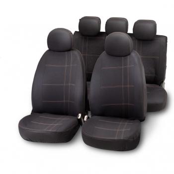 Bottari 10028 10028 Juego de Fundas de Asiento de Coche Embroidery, Universales, Color Negro con Bordado Gris