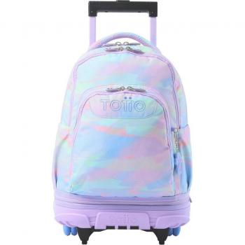 Mochila escolar con ruedas desmontables Totto Luminia en color multicolor