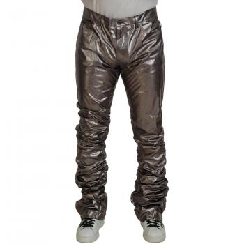 Dolce & Gabbana Silver Metallic Nylon Stretch Pants - IT54 | XXL