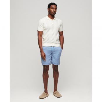 Bermudas de lino azul Superdry con cordón ajustable para hombre