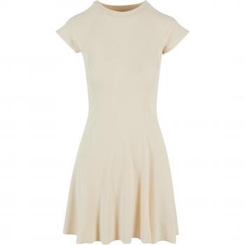 Urban Classics Women's Off-White Ribbed Skater Dress - Sizes S to XL