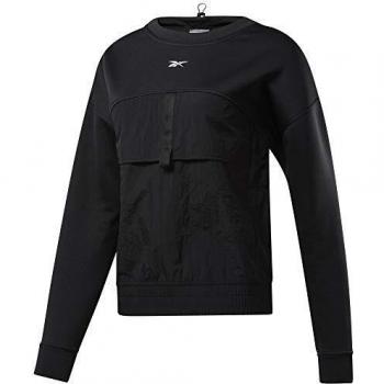 Reebok TS Midlayer Crew Sudadera, Mujer, Negro, M