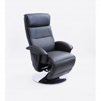 Astan Hogar Racing Sillón Relax con Reclinación Eléctrica. Giratorio 360º. Tapizado Anti-cuarteo Negro, Mediano