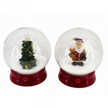 Bola Nieve Navidad Roja Musical 15 Leds 21 X 23 Cm