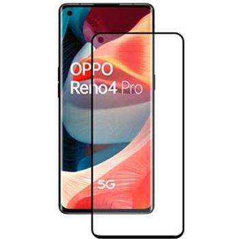 Protector de Pantalla Ksix Cristal Templado 9H Full Glue 2.5D Borde Negro para Oppo Reno4 Pro 5G, Grosor 0,33 mm, Protección contra ralladuras y golpes