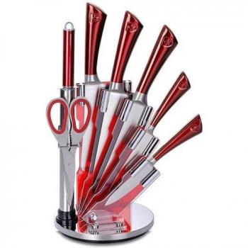 Juego de Cuchillos de Cocina y Soporte Royalty Line Plateado Acero Inoxidable 15 x 15 x 35 cm