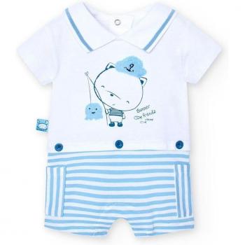 Pelele punto combinado de bebé Boboli 108199 BLANCO