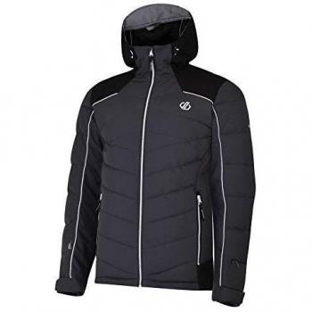 Dare 2b Maxim - Chaqueta de esquí y snowbard para Hombre, Impermeable y Transpirable, Acolchada, con Falda de Nieve y Capucha, Hombre, Color Ebony/Black, tamaño Extra-Small