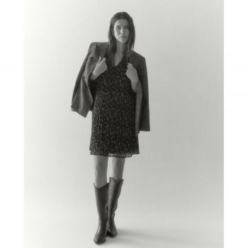 Vestido corto estampado plisado Tintoretto