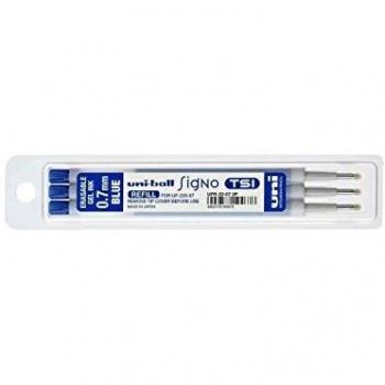 ESTUCHE 3 RECAMBIOS SIGNO TSI AZUL 0,7MM BORRABLE