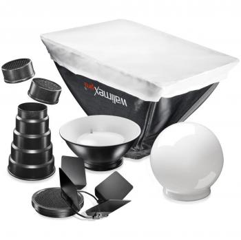 Walimex 7 Piezas Juego Flash con difusor, Snoot, Reflector para Canon 580EX II