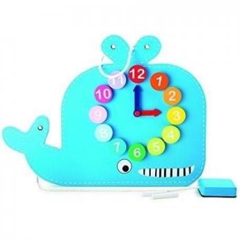 Small Foot 10323 – Reloj de Aprendizaje y Pizarra Ballena