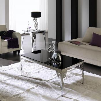 Dfierro Anem Mesa de Centro, Cromo, Cromado, 110.00x60.00x40.00 cm