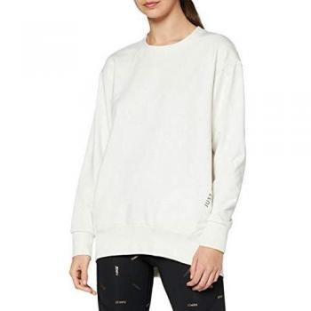NIKE W Nk Dry Get Fit FLC CRW El Gx Camiseta de Manga Larga, Mujer, White/htr/