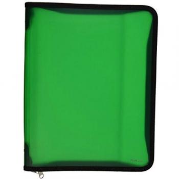 Plus Office ZA-401BK - Carpeta con cremallera, A4, verde