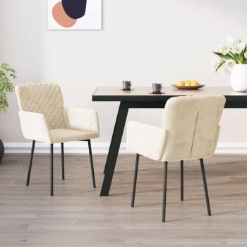 Cream Velvet Dining Chairs Set of 2