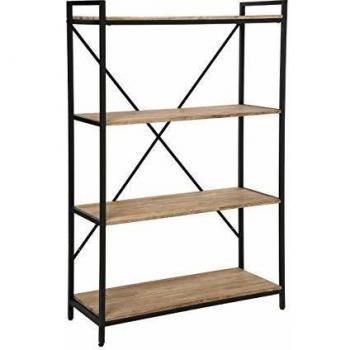 Estantería de Metal Resistente Atmosphera con 4 Niveles para Libros, Discos y Objetos Decorativos - Color Negro
