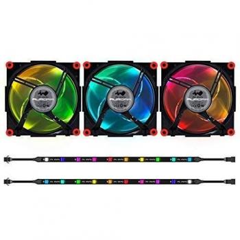Ventilador Inwin Aurora RGB-LED 120 mm, 3 Sets – Negro/Rojo