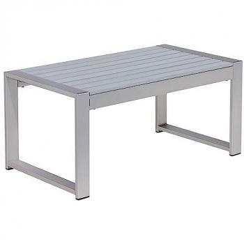 Mesa de Centro Exterior de Aluminio Gris Claro 90 x 50 cm Moderna para Balcón y Terraza Salerno