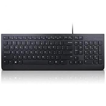 Teclado Lenovo Essential USB QWERTZ Alemán Negro - Cablado, Membrana, Resistente a Salpicaduras