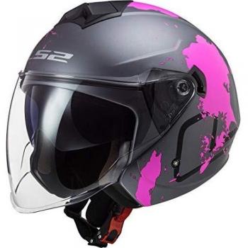 LS2 Cascos de moto OF573 TWISTER II XOVER TITANIUM Morado