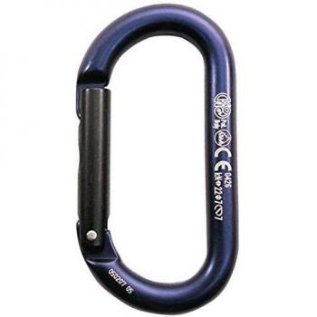 Kong Oval ALUosquetón Aluminio Recto-anodizado Mosquetón, Adultos Unisex, Cyan/Negro