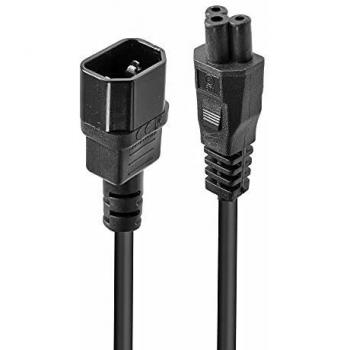Lindy 1 m IEC C14 a IEC C5 Cloverleaf Power Cable de extensión de Plomo – Negro