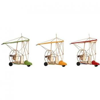 Figura Decorativa DKD Home Decor 32 x 18,5 x 25 cm Rojo Verde Amarillo Vintage (3 Piezas)
