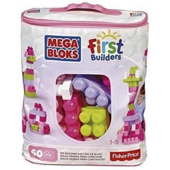 Mega Brands - First Builders de 60 piezas con bolsa ecológica, bolsa Rosa