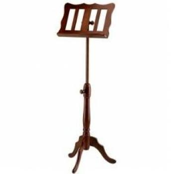 K&M 117 Walnut Wood Baroque Music Stand, Adjustable Height 37.8-51.97