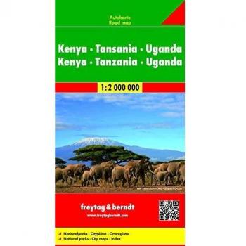 Mapa de carreteras Kenia, Tanzania y Uganda 1:2.000.000 - Freytag & Berndt