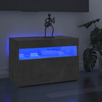 Mueble TV con luces LED gris hormigón 60x35x40 cm