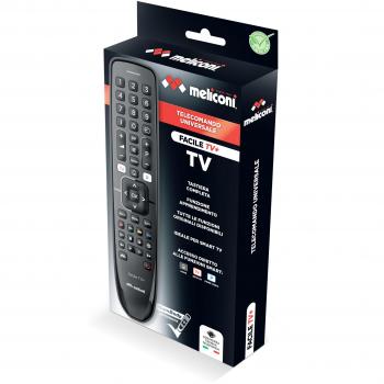 Telecomando Universal Meliconi Gumbody Facile TV+ Inalámbrico RF con Cuerpo de Goma, Compatible con la Mayoría de Televisores