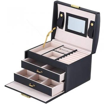 BalladHome Caja Joyero con Espejo Caja para Joyas joyero Caja de Joyas Organizador de Joyas, Caja de Relojes Caja para Relojes