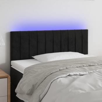 Cabecero LED negro de terciopelo 100x5x78/88 cm