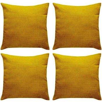 Amazon Brand - Umi Fundas de Cojin Impermeable Protegedor 4 Piezas 45x45cm Amarillo