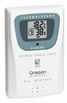 Oregon Scientific THGR810 - Sensor de temperatura y humedad, batería AAA, 6,35 cm, 1,9 cm, 9,52 cm, LCD, blanco