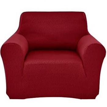 Amazon Brand - Umi Fundas para Sofa 1 Pieza Funda Sofa Ajustable Elasticas Funda Protectora Suave Rojo Oscuro