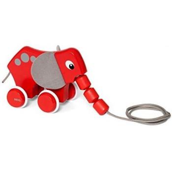 BRIO Elefante Tirar a lo Largo de Juguete para niños de 12 Meses y más, Multicolor