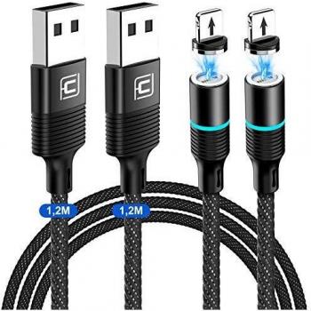 Cafele cable magnetico 1phone12m12mcargador iman de transferencia datos carga rapida 3acargador magnetico l1ghtning de nailon para 1phone 11 proxs maxxrx8 plus7 plus6s6se5spadpod