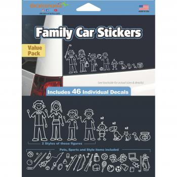 Familia Cool Car Stickers - Value Pack - contiene 46 pegatinas