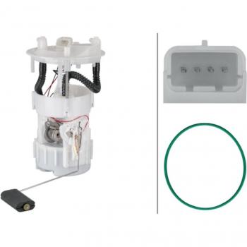 Bomba de combustible HELLA 8TF 358 106-801 con componentes del colector y unidad de alimentación