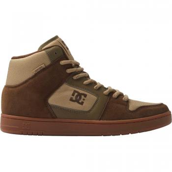 Zapatillas de hombre DC Manteca 4 Hi WR de cuero para invierno - Chocolate oscuro/Militar