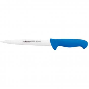Arcos Serie 2900, Cuchillo Fileteador Semiflexible, Hoja de Acero Inoxidable Nitrum de 190 mm, Mango inyectado en Polipropileno Color Azul