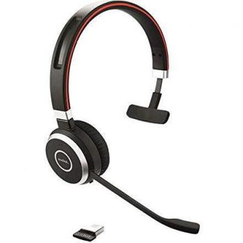 Jabra Evolve 65 UC Mono Wireless Bluetooth Headset with USB Adapter and Charging Stand
