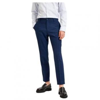 Selected Oasis Linen Slim Fit Suit Trousers Dark Navy